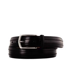 Johnston & Murphy Black Double Calf Leather Belt